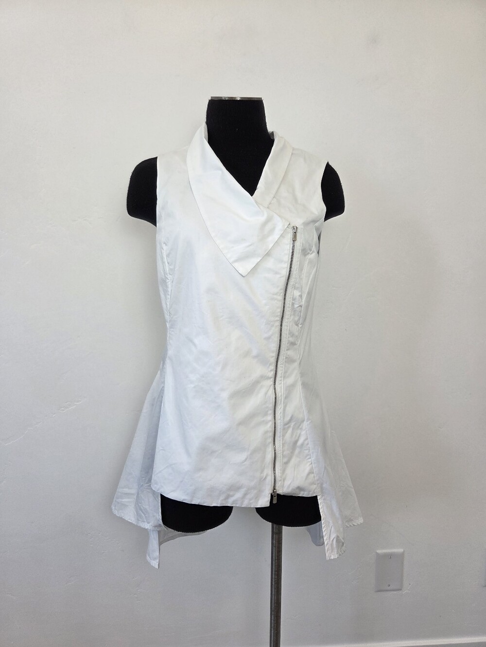 *Flawed* Elm By Matthildur Pima Cotton Vest White Lagenlook Contemporary Medium